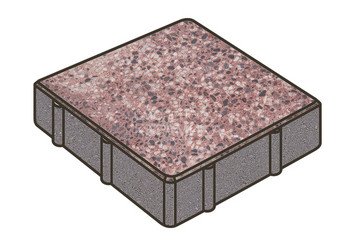Гранитная тротуарная плитка Готика, Квадрат Granite FINO, 200x200x60, Сансет