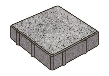 Гранитная тротуарная плитка Готика, Квадрат Granite FINO, 200x200x60, Цветок Урала