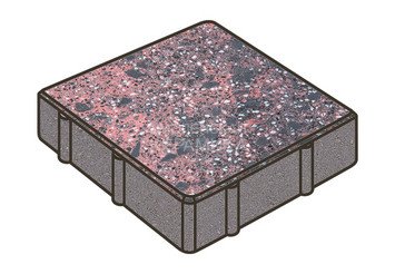 Гранитная тротуарная плитка Готика, Квадрат Granite FINO, 200x200x80, Дымовский