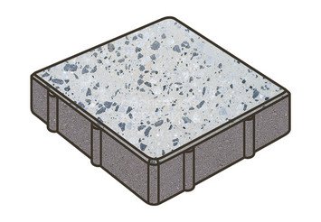 Гранитная тротуарная плитка Готика, Квадрат Granite FINO, 200x200x80, Грис Парга