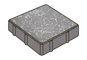 Гранитная тротуарная плитка Готика, Квадрат Granite FINO, 200x200x80, Ильменит
