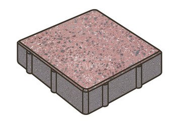 Гранитная тротуарная плитка Готика, Квадрат Granite FINO, 200x200x80, Ладожский