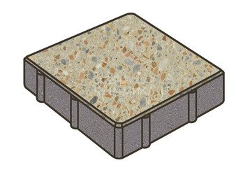 Гранитная тротуарная плитка Готика, Квадрат Granite FINO, 200x200x80, Зарф