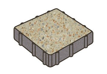 Гранитная тротуарная плитка Готика, Квадрат Granite FINO, 300x300x100, Зарф