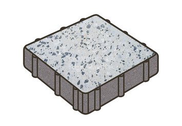 Гранитная тротуарная плитка Готика, Квадрат Granite FINO, 300x300x60, Грис Парга