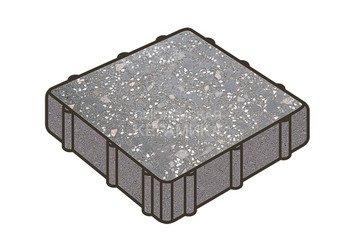 Гранитная тротуарная плитка Готика, Квадрат Granite FINO, 300x300x60, Ильменит