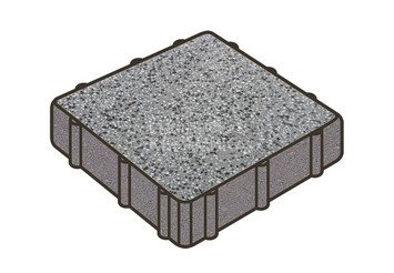 Гранитная тротуарная плитка Готика, Квадрат Granite FINO, 300x300x80, Белла Уайт