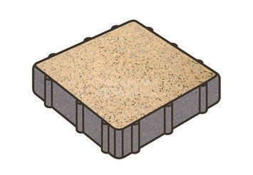 Гранитная тротуарная плитка Готика, Квадрат Granite FINO, 300x300x80, Жельтау