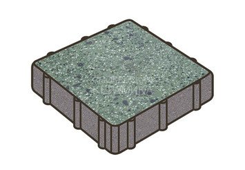 Гранитная тротуарная плитка Готика, Квадрат Granite FINO, 300x300x80, Порфир