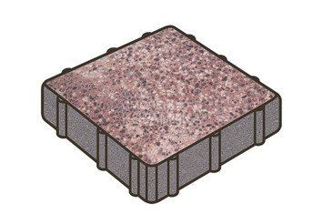 Гранитная тротуарная плитка Готика, Квадрат Granite FINO, 300x300x80, Сансет