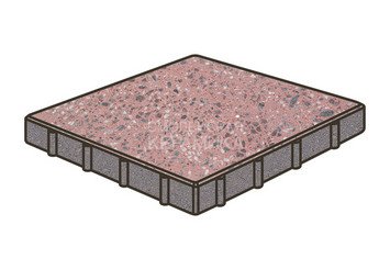 Гранитная тротуарная плитка Готика, Квадрат Granite FINO, 400x400x100, Ладожский