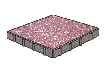 Гранитная тротуарная плитка Готика, Квадрат Granite FINO, 400x400x60, Емельяновский