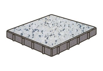 Гранитная тротуарная плитка Готика, Квадрат Granite FINO, 400x400x60, Грис Парга