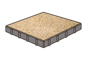 Гранитная тротуарная плитка Готика, Квадрат Granite FINO, 400x400x60, Жельтау