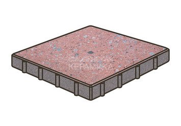 Гранитная тротуарная плитка Готика, Квадрат Granite FINO, 400x400x60, Травертин