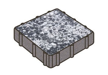 Гранитная тротуарная плитка Готика, Квадрат Granite FINO, 400x400x80, Диорит