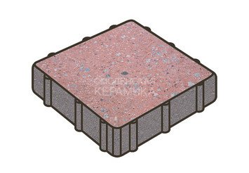 Гранитная тротуарная плитка Готика, Квадрат Granite FINO, 400x400x80, Травертин