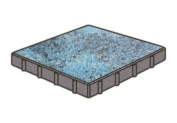 Гранитная тротуарная плитка Готика, Квадрат Granite FINO, 500x500x100, Азул Бахия