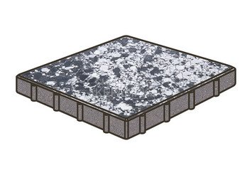 Гранитная тротуарная плитка Готика, Квадрат Granite FINO, 500x500x120, Диорит