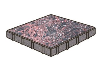 Гранитная тротуарная плитка Готика, Квадрат Granite FINO, 500x500x120, Дымовский