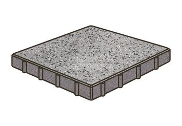 Гранитная тротуарная плитка Готика, Квадрат Granite FINO, 500x500x120, Цветок Урала