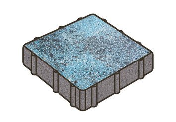 Гранитная тротуарная плитка Готика, Квадрат Granite FINO, 500x500x80, Азул Бахия