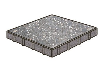 Гранитная тротуарная плитка Готика, Квадрат Granite FINO, 600x600x100, Ильменит