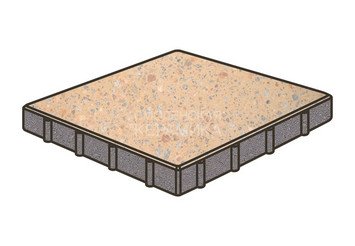 Гранитная тротуарная плитка Готика, Квадрат Granite FINO, 600x600x100, Павловское