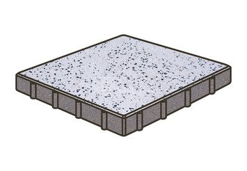 Гранитная тротуарная плитка Готика, Квадрат Granite FINO, 600x600x100, Покостовский