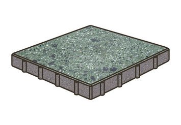 Гранитная тротуарная плитка Готика, Квадрат Granite FINO, 600x600x100, Порфир