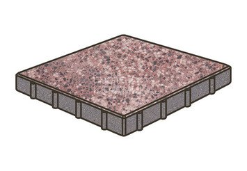 Гранитная тротуарная плитка Готика, Квадрат Granite FINO, 600x600x100, Сансет