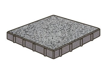 Гранитная тротуарная плитка Готика, Квадрат Granite FINO, 600x600x80, Белла Уайт