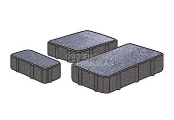 Гранитная тротуарная плитка Готика, Новый город Granite FINO, 80 мм, Амфиболит