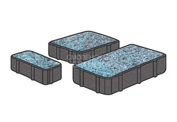 Гранитная тротуарная плитка Готика, Новый город Granite FINO, 80 мм, Азул Бахия