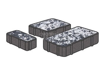 Гранитная тротуарная плитка Готика, Новый город Granite FINO, 80 мм, Диорит