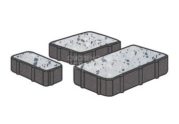 Гранитная тротуарная плитка Готика, Новый город Granite FINO, 80 мм, Грис Парга