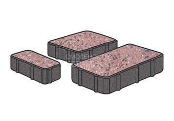 Гранитная тротуарная плитка Готика, Новый город Granite FINO, 80 мм, Ладожский