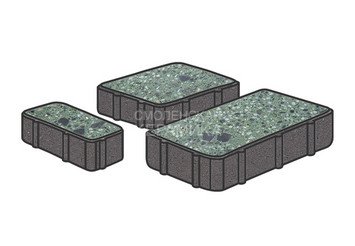 Гранитная тротуарная плитка Готика, Новый город Granite FINO, 80 мм, Порфир