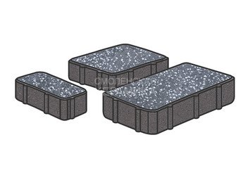 Гранитная тротуарная плитка Готика, Новый город Granite FINO, 80 мм, Суховязкий