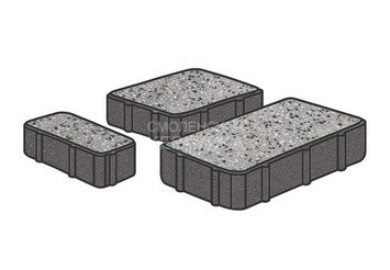 Гранитная тротуарная плитка Готика, Новый город Granite FINO, Цветок Урала