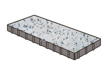 Гранитная тротуарная плитка Готика, Плита Granite FINO, 1000x500x100, Грис Парга
