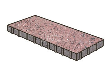 Гранитная тротуарная плитка Готика, Плита Granite FINO, 1000x500x100, Ладожский