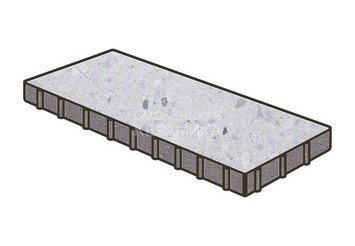 Гранитная тротуарная плитка Готика, Плита Granite FINO, 1000x500x100, Мансуровский
