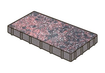 Гранитная тротуарная плитка Готика, Плита Granite FINO, 1000x500x80, Дымовский