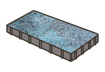 Гранитная тротуарная плитка Готика, Плита Granite FINO, 400x200x80, Азул Бахия