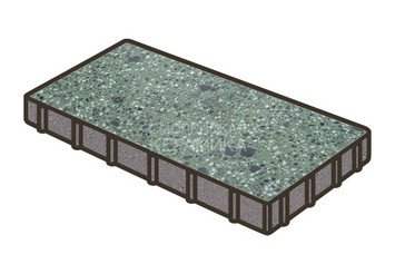 Гранитная тротуарная плитка Готика, Плита Granite FINO, 400x200x80, Порфир
