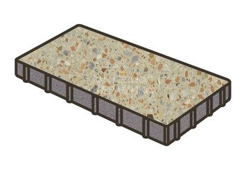Гранитная тротуарная плитка Готика, Плита Granite FINO, 400x200x80, Зарф