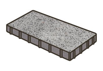 Гранитная тротуарная плитка Готика, Плита Granite FINO, 400x200x80, Цветок Урала