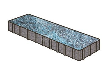 Гранитная тротуарная плитка Готика, Плита Granite FINO, 500x125x100, Азул Бахия