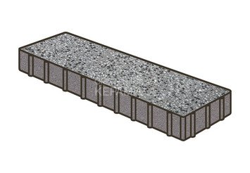 Гранитная тротуарная плитка Готика, Плита Granite FINO, 500x125x100, Белла Уайт